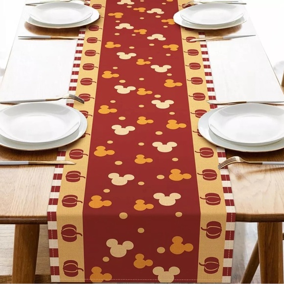 13x72 Table Runner Disney Hidden Mickey Mouse Fall thanksgiving Mantel Scarf - Picture 5 of 5